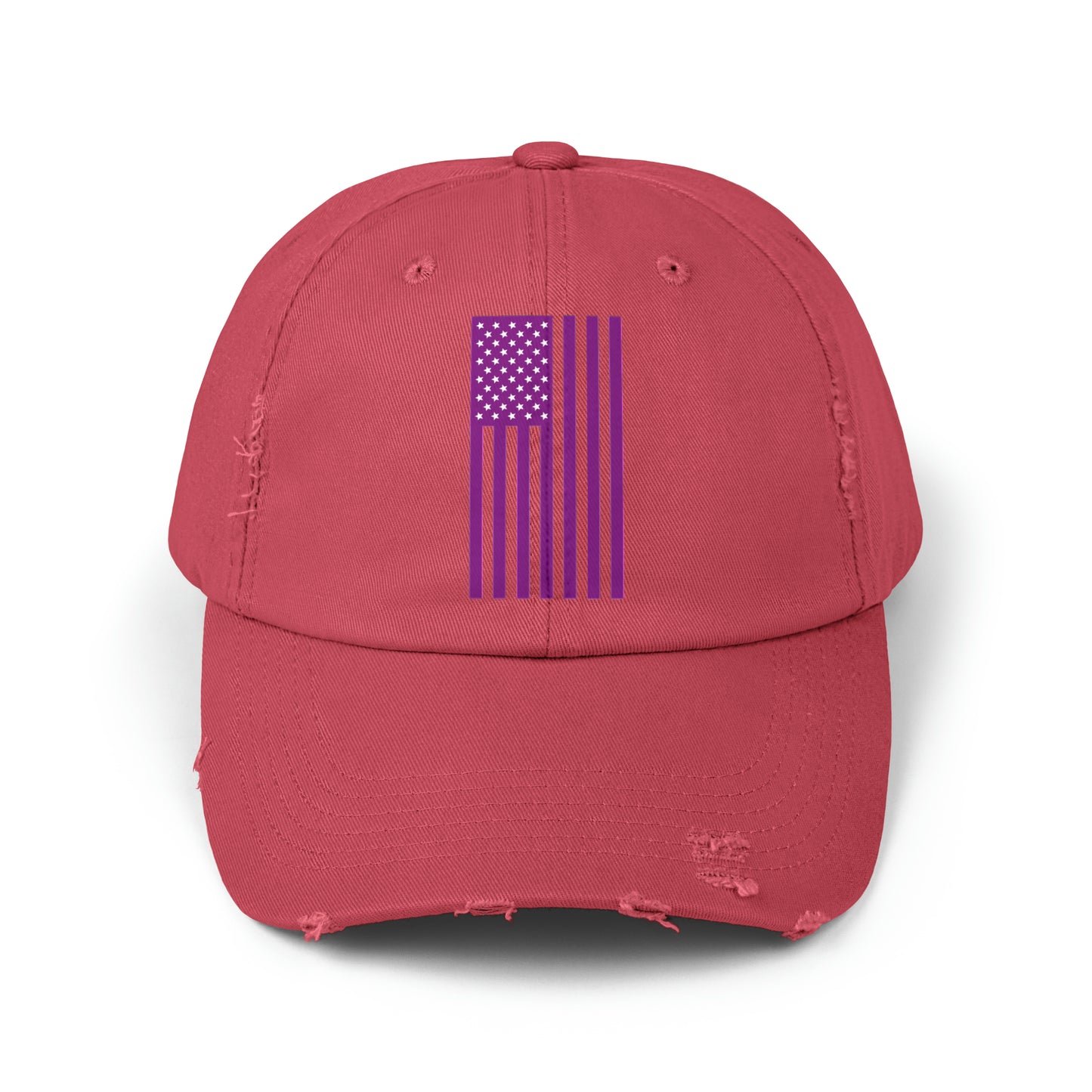 Purple States of America Unisex Distressed Cap