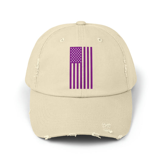 Purple States of America Unisex Distressed Cap